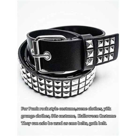 Punk Studded Belt for Women Rock Threads Goth Stud Pyramid Belt Gothic Clothing